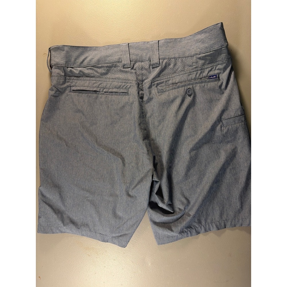 Huk Fishing Shorts Mens XL Blue Heather Performance Stretch Board Shorts 9 Insea - Picture 8 of 8